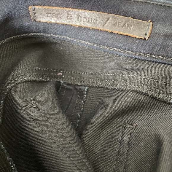 Womens RAG & BONE Dark Wash Midnight Slim Skinny Jeans Sz 26 Lamb Leather - Picture 9 of 9